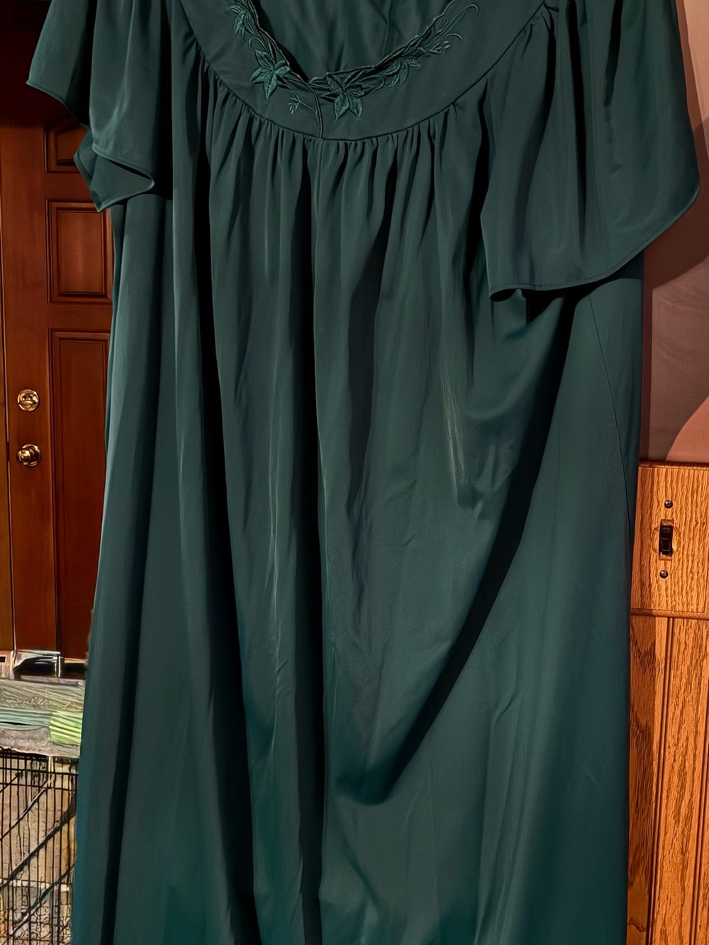 Miss Elaine Deep Green Embroidered Nightgown